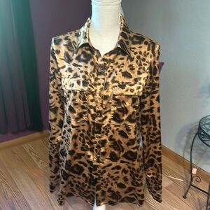 Leopard print blouse, sz L
